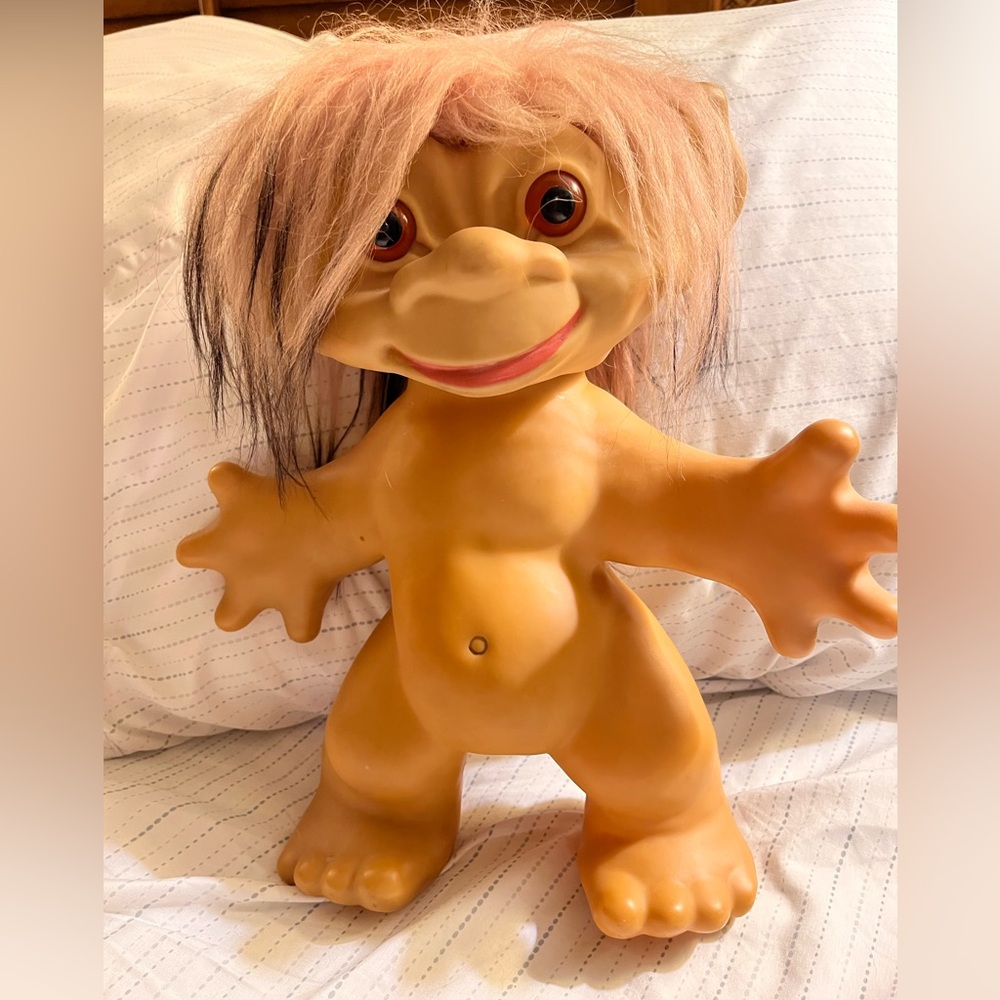 Vintage Troll Doll with Pink Hair